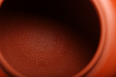 Purple pottery tea potの写真素材
