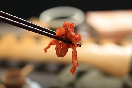 Chopsticks with side dishの写真素材