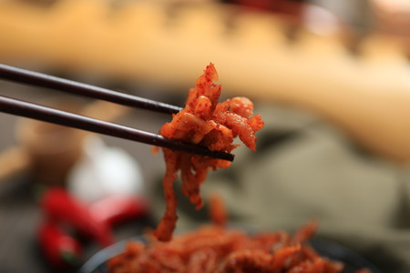 Chopsticks with side dishの写真素材