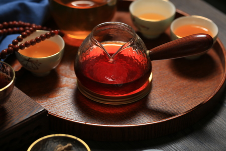 Closeup view on Chinese tea setの写真素材