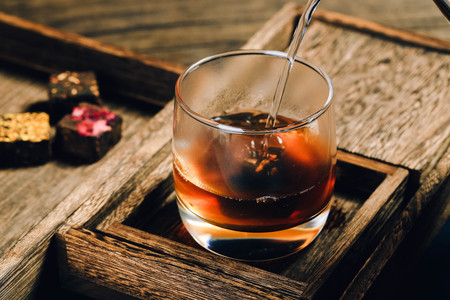 Five flavored brown sugar cube teaの写真素材