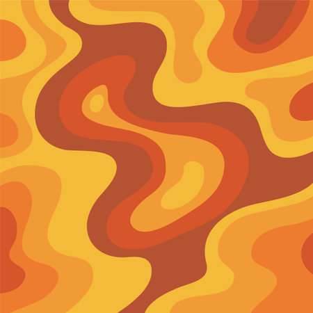 Abstract background with a wavy pattern in orange and brown colors.のイラスト素材