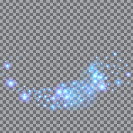 Blue glitter special light effect. Vector sparkles on transparent background.のイラスト素材