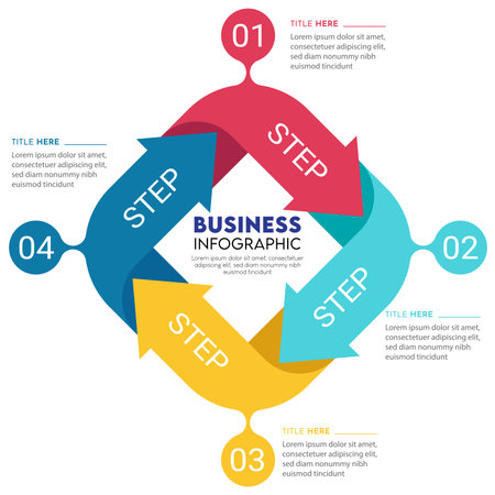 Vector circle arrows infographic. Template for cycle diagramのイラスト素材
