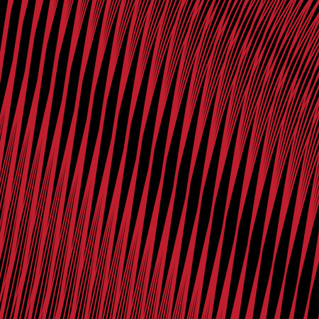 Abstract Red and Black Dynamic Flow Background. High-Contrast Vector Graphic with Thick, Diagonal...