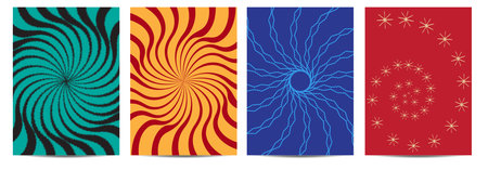 A set of abstract backgrounds in the form of a starburst.のイラスト素材