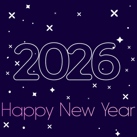 Happy New Year 2020. Greeting card. Vector illustration.