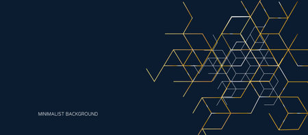 Geometric abstract background with golden lines. Vector illustration for your design