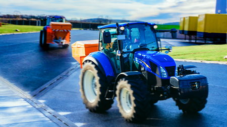 Tractor. the car for purification of ice. Loading docks.