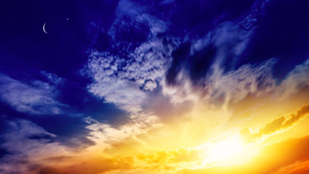 background sky at sunset and dawn. red cloud skyの写真素材