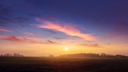 Beautiful heavenly landscape with the sun in the clouds.の写真素材
