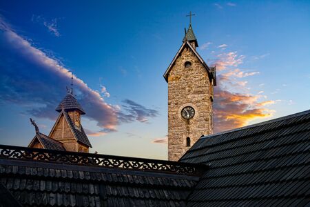 frosty morning Christmas. background church. Church faith religion concept image. Easter card