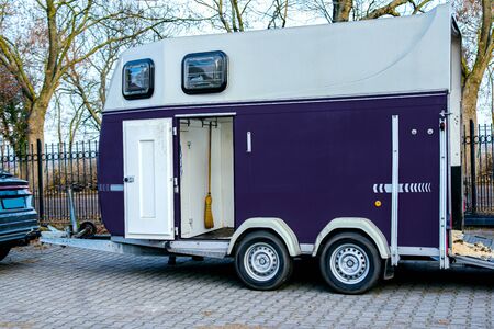 transportation livestock. Horse transportation van, equestrian sport