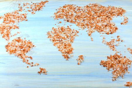 Himalayan salt. pink salt background. salt rejuvenates a body