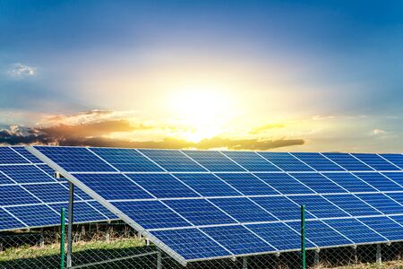 Solar panel. energy of the sun. solar power station.