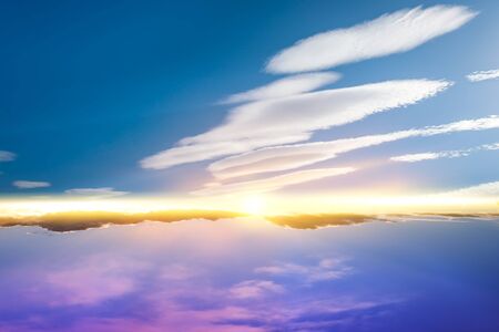 Beautiful heavenly landscape with the sun in the clouds. background God's heaven