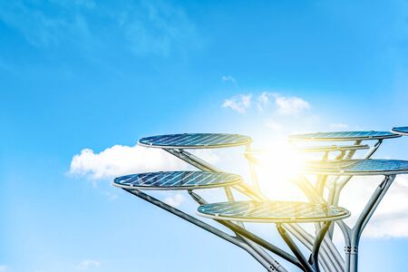 Modern panels of solar batteries. Solar energy.