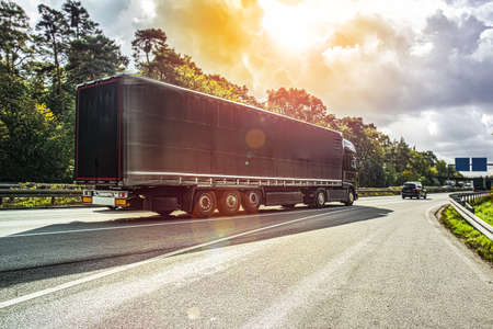 truck on the roads of Europe. Logistics and transportationの写真素材