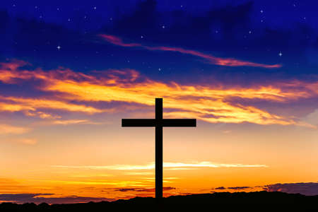 The cross of God in the rays of the sun. Background of religionsの写真素材