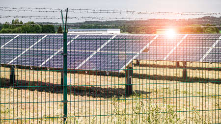 solar panels are fenced. solar energyの写真素材