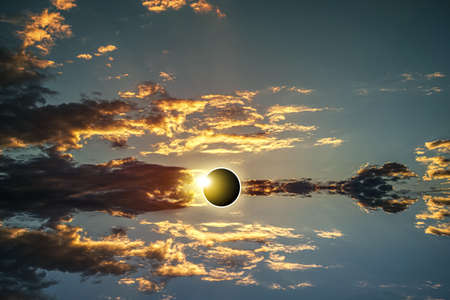 eclipse of the sun, beautiful sky of nature