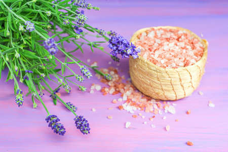 Lavender salt for spa,の写真素材