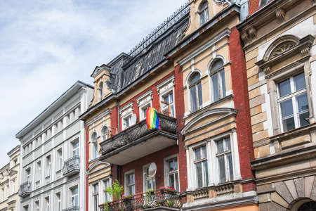 Flag Rainbow on the balcony Pride community on LGBT people