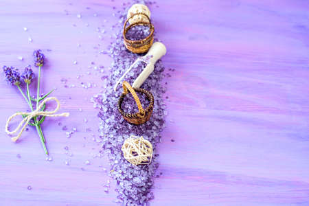 Sea salt, Lavender fragrance, for body. recipes for youthの写真素材