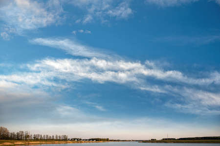 beautiful sky. nature landscape and lake