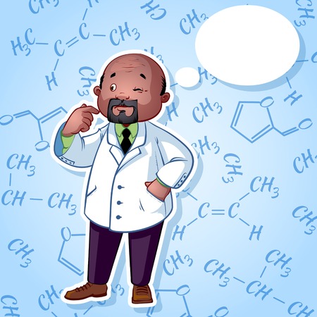 Professor in a white robeのイラスト素材