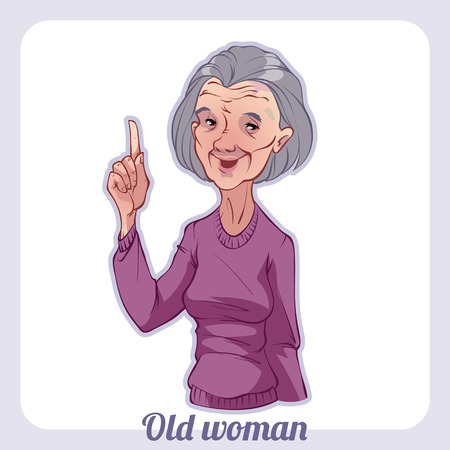 Old women on a white backgroundのイラスト素材