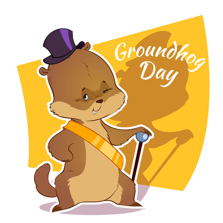 Card for Groundhog Dayのイラスト素材