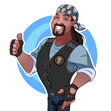 Smiling man in the bandana. Rockerのイラスト素材