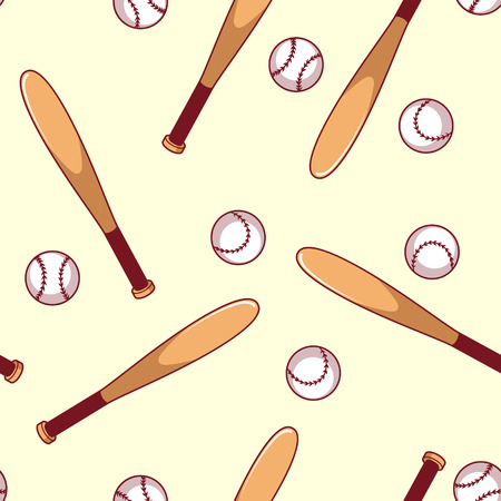 Baseball seamless pattern. Bat and ball for a baseball.のイラスト素材