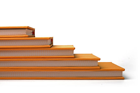 Book pile up stair ladder shapeの写真素材
