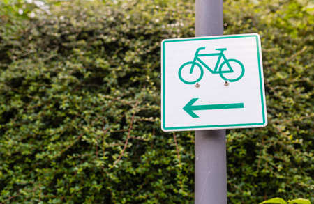 Marking of the bicycle path in Germany. Bicycle touring.の写真素材