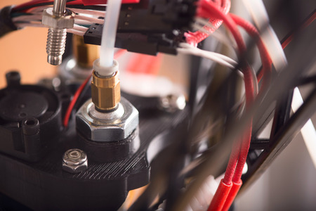 Smart technologies. Close up of detail of 3d printer