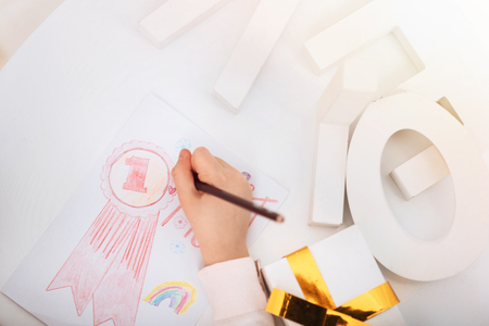 Close up of a pencil being used for drawingの写真素材