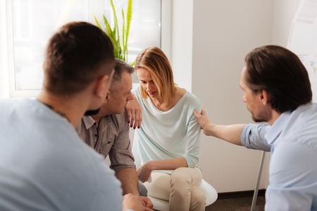 Group of workers while visiting psychological trainingの写真素材