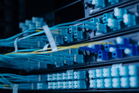 Network cables being switched to the data server