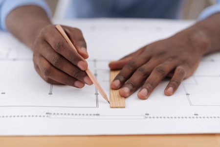 Close up of drawing tools being in use