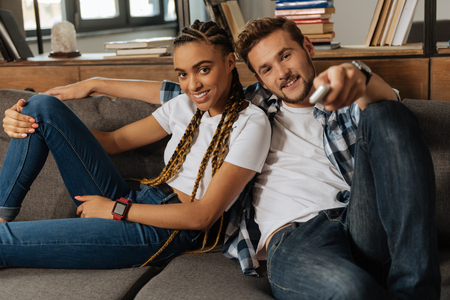 Positive people looking straight at cameraの写真素材