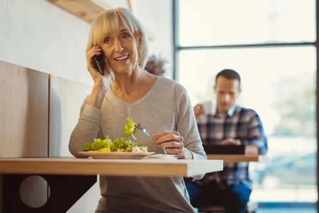 Nice elderly woman being busyの写真素材