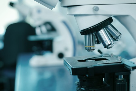 Close up of microscope that being ready for experiments