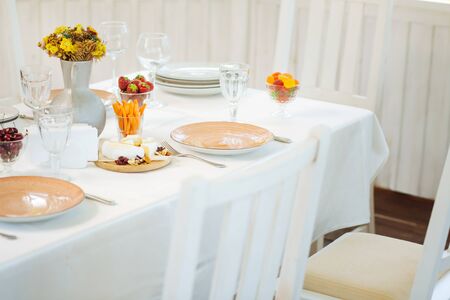 Delicious starters. Yummy delicious starters serving on the well served table