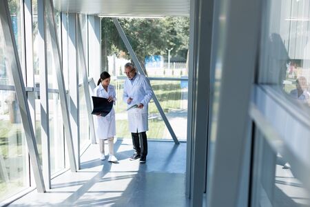 Big windows. Attentive brunette girl being in all ears while listening to her colleague