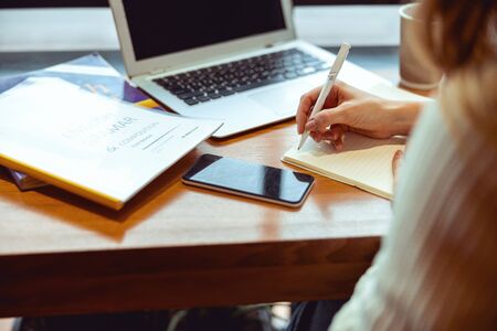 Cropped photo of a woman preparing for an examinationの写真素材
