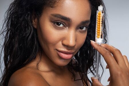 Attractive sexy young girl is ready for beauty procedures. Perfect skin concept