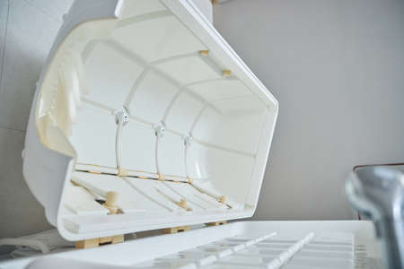 Opened spa capsule in beauty salon. Machine for complete relaxation and body treatment proceduresの写真素材