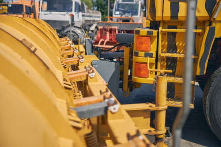 Focused photo on detail being connected with auto for outside workの写真素材